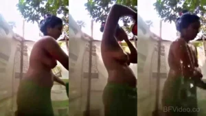 Bangla Village Girl Bathing Topless Viral MMS