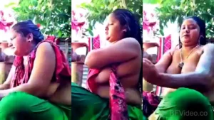 Big Boob Married Bhabhi Topless Bathing Video