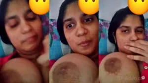 Booby Indian Girl Shows Her Big Melons On VC