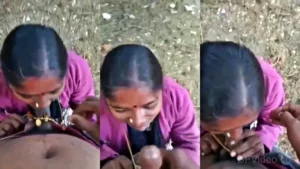 Desi Indian Slut Giving Blowjob Outdoors
