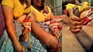 Devar Pressing Bhabhi Boobs During Handjob