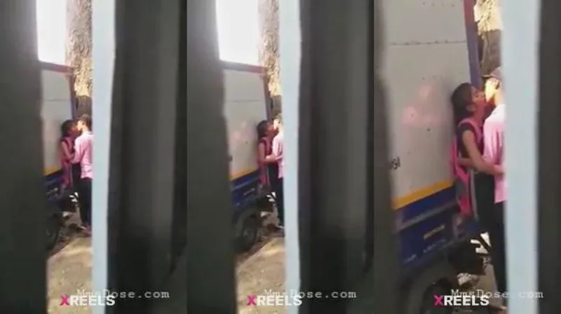 College Couple Outdoor Kissing Secretly Recorded
