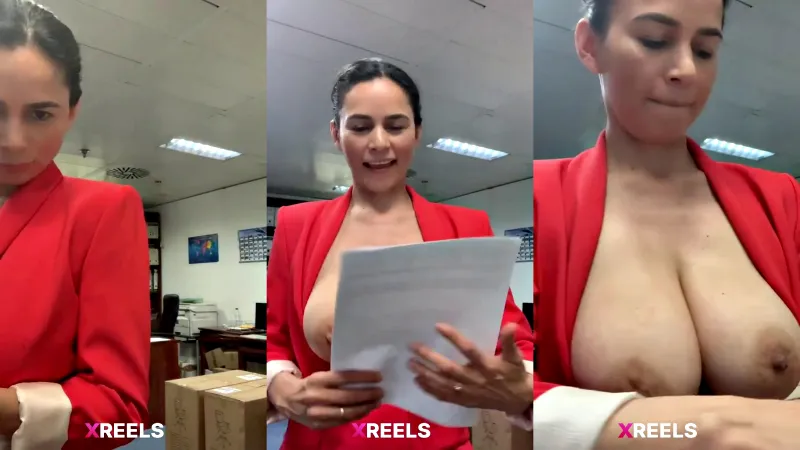 Sexy Secretary Showing Boobs In Office