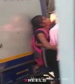 College Couple Outdoor Kissing Secretly Recorded