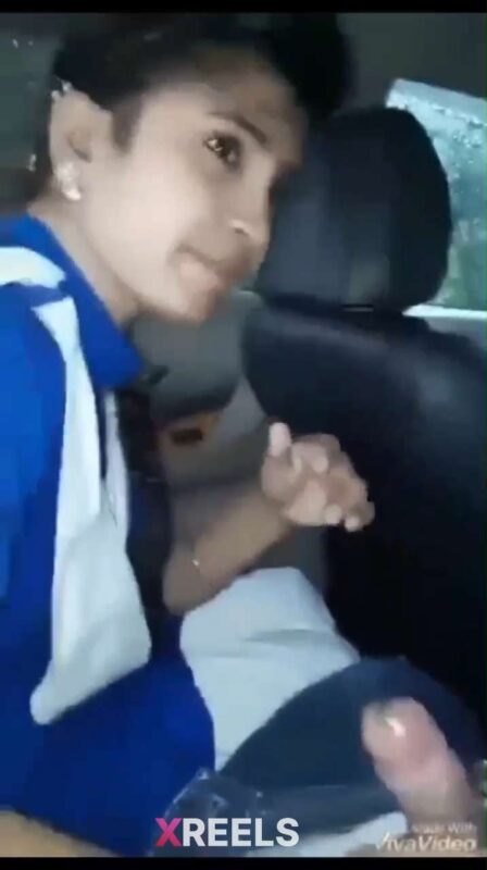 Thumbnail No 3 from Cute Girl Sucking Dick In Car Boyfriend Pressing Boobs After Class In Dress.