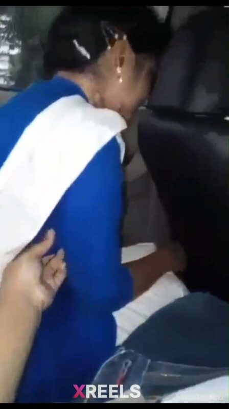 Thumbnail No 4 from Cute Girl Sucking Dick In Car Boyfriend Pressing Boobs After Class In Dress.