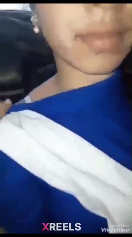 Thumbnail No 9 from Cute Girl Sucking Dick In Car Boyfriend Pressing Boobs After Class In Dress.