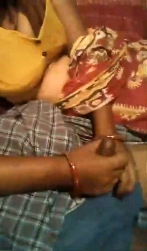 Thumbnail No 2 from Devar Pressing Bhabhi Boobs During Handjob Video.