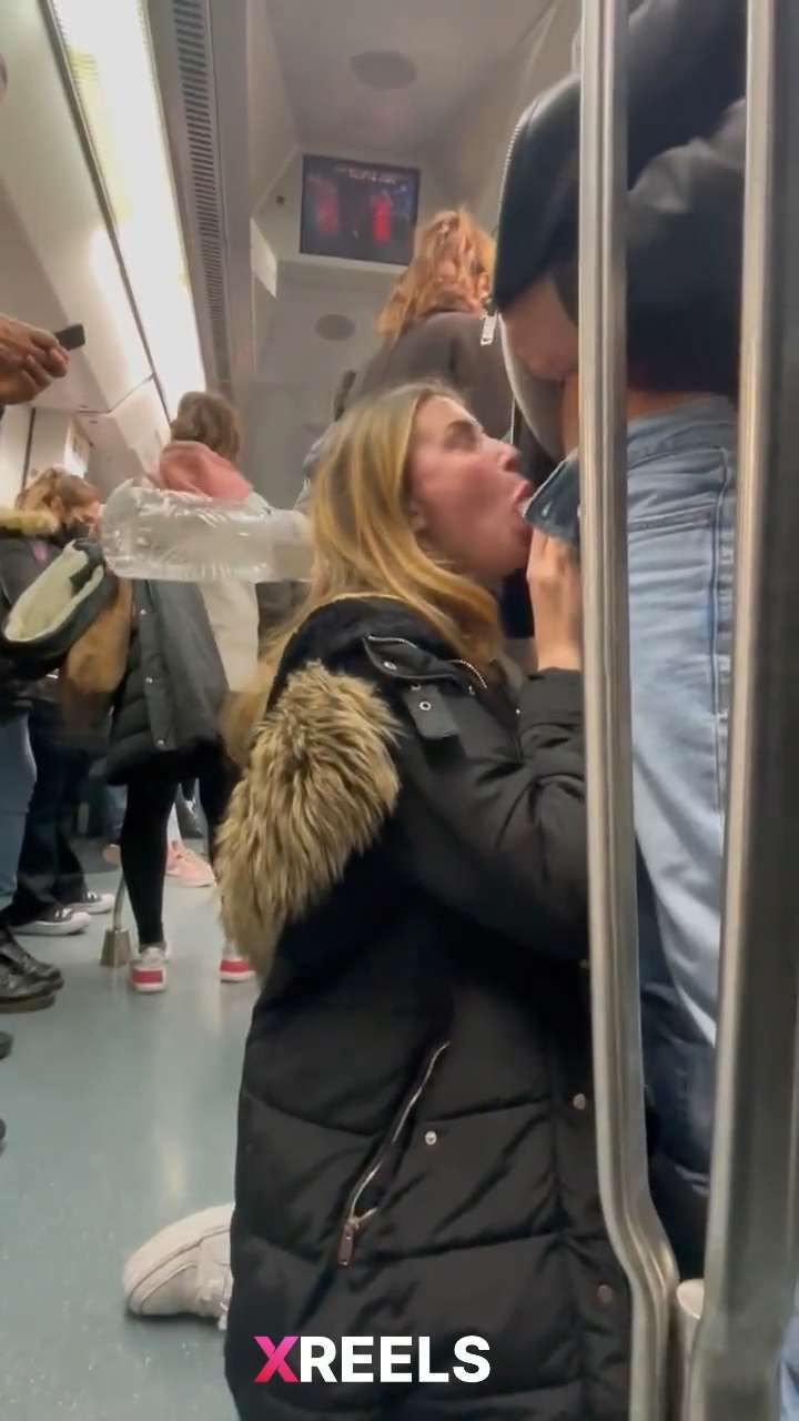 Horny Cute Girl Blowing Me On Metro While People Watching