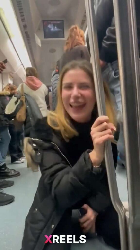 Thumbnail No 9 from Horny Cute Girl Blowing Me On Metro While People Watching.