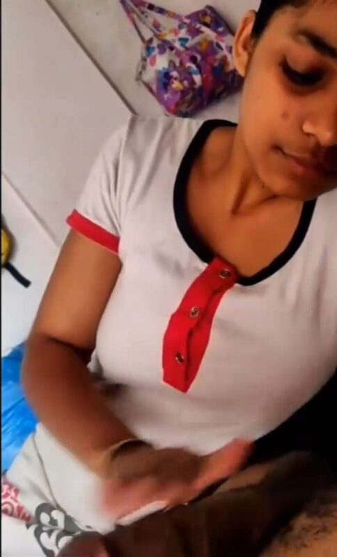 Thumbnail No 8 from Indian Cute Girl Oiling Dick Before Sex Video.
