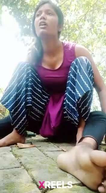 Young Girl Riding On Boyfriend Dick Outdoor