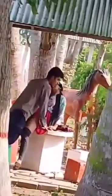 Village College Couple Outdoor Sex in the Park